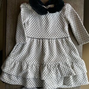 Janie and Jack fur collar girls dress 2T